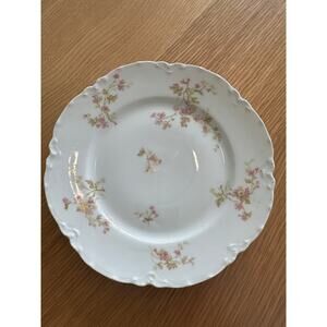 Haviland & Co Limoges France 7.5" Pink Floral Spring Scalloped Edge Salad Plate